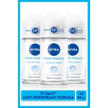 NIVEA Kadın Roll-On Deodorant Fresh Natural 50ml, 72 Saat Ter Koruma, Ferahlık Etkisi, X3 Adet