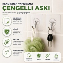 lawrenceshop 1 Adet Kendinden Yapışkanlı Duvar Çengelli Askısı Güçlü Yaylı Çok Amaçlı Organizer Askı Banyo Mutfak Kablo Anahtarlık Askılığı