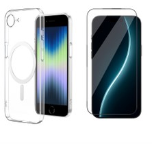 Tekno Grup Iphone 17E Kılıf Mika Kamera Korumalı M-Safe Şarj Özellikli Şeffaf Sert Pc London Kapak + Cam Ekran Koruyucu