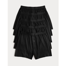 Marks & Spencer Saf Pamuklu 5'li Cool & Fresh™ Boxer Seti