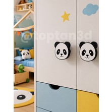 Toptan3D (5 Cm) Sevimli Panda Dolap Kulpu, Mobilya Kulbu - Bebek Odası, Çocuk Odası Aksesuar, Kulp (Kulp Vidası Dahildir)
