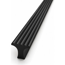 Badem10 Özen (1 Adet) Mat Siyah 704 mm Çizgili Metal Modern Mobilya Dolap Çekmece Kulbu Çizgili Dolap Kulpu