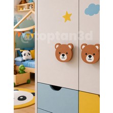 Toptan3D (5 Cm) Sevimli Ayıcık Dolap Kulpu, Mobilya Kulbu - Bebek Odası, Çocuk Odası Aksesuar, Kulp (Kulp Vidası Dahildir)
