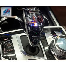 Ces Auto Bmw F30 Uyumlu Kristal Işıklı Vites Topuzu / Start Stop / I-Drive 3 Parça Set Sıfır M Logolu