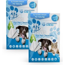 Healthonmed Evcil Hayvan Temizleme Mendili Kese Eldiveni 20 Adet (2li Paket) Kedi Köpek ve Diğer Tüm Hayvanlar
