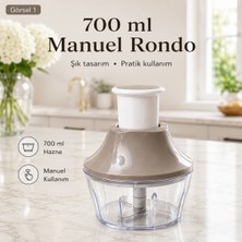700 ml Basmalı Manuel Doğrayıcı 3 Bıçaklı Sebze Soğan Sarımsak Doğrama Robotu Mutfak Hazırlık Aparatı Sariva Home