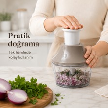 700 ml Manuel Basmalı Mutfak Rondosu 3 Bıçaklı Sebze ve Meyve Doğrayıcı Pratik Doğrama Aparatı Sariva Home