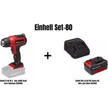 Einhell Set-80(Einhell Te-Ha 18 Li Akülü Sıcak Hava Tabancası+Einhell 18V 4,0 Ah Pxc Starter Kit, Akü & Şarj Cihazı)