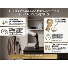 Philips Steam & Go Plus Buharlı Düzleştirici GC362/80 2200 Watt Siyah Renkli Kireç Önleyici ve Damlama Önleyici