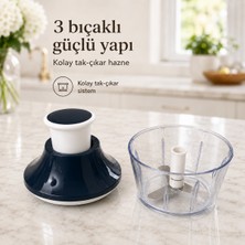 700 ml Basmalı Sebze Doğrayıcı Manuel Rondo 3 Bıçaklı Pratik Mutfak Doğrayıcısı Soğan Sarımsak Hazırlama Aparatı Sariva Home