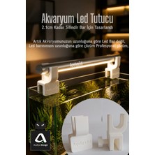Açelya3d Akvaryum Aydınlatma LED Lamba Bar Tutucu Aparat – Silindir LED Aydınlatma, Arka Cam Montaj, 2li Set Beyaz Renk
