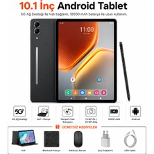 Ayers 10.1 Inç Android Tablet 6gb Ram 128GB Depolama 10000 Mah Batarya 5g Destekli Klavyeli Tablet Seti