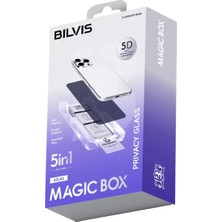 Dunai Store Newface Apple Iphone 14 Bilvis 5in1 5d Magic Hayalet Cam Ekran Koruyucu - Siyah