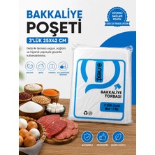 İsopack 25X42 cm 3 Lük 1 kg Kalın Et Poşeti Bakliyat Poşeti Şeffaf Şeker Bakkaliye Torbası