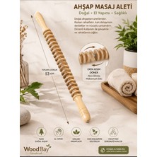 WoodBay Ahşap Döner Masaj Aleti 53 cm | Refleksoloji Masaj Çubuğu Sırt, Boyun, Bacak ve Ayak Masaj Silindiri
