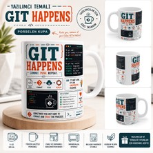 Tişört Kodu Yazılımcı Temalı Porselen Kupa – "gıt Happens" Tasarımı