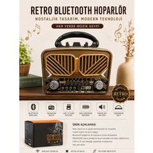Grand Concept Store Retro Bluetooth Hoparlör Nostaljik Radyo Tasarımlı Taşınabilir Fm/am/sw USB Tf Kart Destekli Speaker