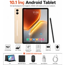 Ayers 10.1 Inç Android Tablet 6gb Ram 128GB Depolama 10000 Mah Batarya 5g Destekli Klavyeli Tablet Seti