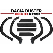 EP Garaj Otomotiv Dacıa Duster (2010-2017) Model Uyumlu Dodik Seti 12 Parça Siyah Mat Çamurluk ve Kapı Kaplama Seti