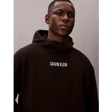 Calvin Klein Erkek Siyah Calvin Klein Hoodıe Siyah Erkek Kapüşonlu Sweatshirt