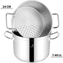 Empressco 24 cm Buharda Pişirme Tencere Seti, 3 Parça, Sağlıklı ve Dayanıklı