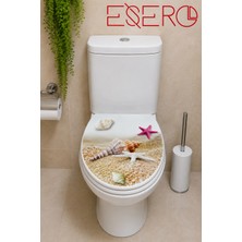ESERO Deniz Desenli Desenli Klozet Kapağı 37x43 cm Plastik Malzeme Standart Uyumlu