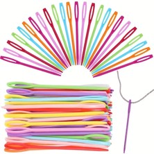 Tineke 25 Adet 6 Renk 9 cm Karışık Plastik Yün Iğnesi, Çocuklar Için Eğitici Iğne