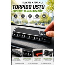 Open City Kayar Kapaklı Torpido Üstü Oto Park Telefon Numaratörü Fosforlu Gizlenebilir Araç Iletişim Kartı Siyah