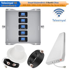 Telesinyal 50 KIRSAL ALAN Gsm Telefon Sinyal Güçlendirici, Yükseltici ve Arttırıcı (beş bantlı) 2g 3g ve 4.5g lte