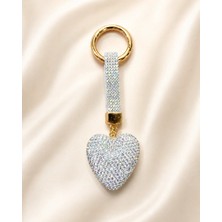 Kumru Studio Kalpli Taşlı Luxury Çanta Charmı – Gümüş Kristal Bag Charm