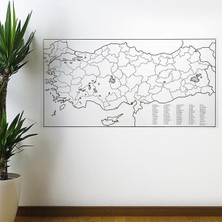 Sinerjim Yazılabilir Türkiye Haritası Manyetik Duvar Stickerı 110 x 56 cm