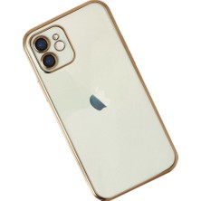 Raftan Topla Iphone 12 Kılıf Lensli Silikon - Gold