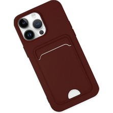 Raftan Topla Iphone 14 Pro Kılıf Kelvin Kartvizitli Silikon - Bordo