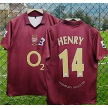 Thierry Henry Arsenal 2005-2006 Bordo  Nostalji Forması Özel  Yetişkin Retro Futbol Forma