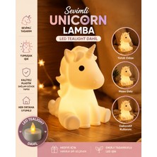Memania Co Sevimli Unicorn Lamba – Işıklı Tealight Mumluk (Led Tealight Dahil)