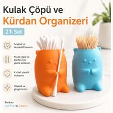 Memania Co Kulak Çöpü ve Kürdan Organizeri & Tutucu & Düzenleyici & Standı 2'li Set