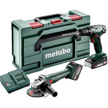1001 Metabo 685204500 Combo 2.4.3 Bs 18 Akülü Matkap + W 18 L 9-125 Akülü Avuç Taşlama Seti (1 Adet