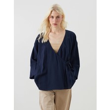 Lc Waikiki Yeni Sezon Kruvaze Yaka Dokulu Kadın Kimono