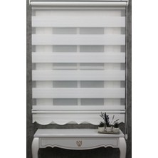 Empressco Ekru Geniş Plise Etek Dili ve Zebra Stor Güneşlik Perde