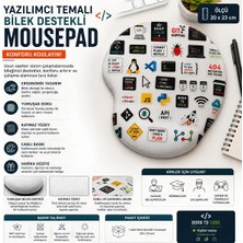 Tişört Kodu Yazılımcı Temalı Bilek Destekli Mousepad