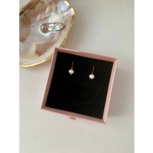 Jovi Atelier Sertifikalı Doğal 8mm Kadın Inci Küpe Çelik Halka