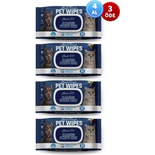 Healthonmed Evcil Hayvan Temizleme Mendili (4 Al 3 Öde) 50 Mendil x 4lü Set Toplam 200 Mendil