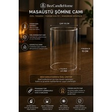 Bee Candle Home Masaüstü Bioethanol Şömine Camı - Isıya Dayanıklı Borosilikat Yedek Cam (ÇAP:10CM / YÜKSEKLIK:15CM)