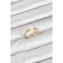 GV Home Mey Ithalat® Pirinç Gold Renk Göbek Inci Model Kadın Yüzük