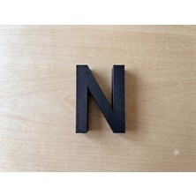 OZN 3D Tasarım Dekoratif Harf 'n' Allerta Font (10 Cm)- Siyah