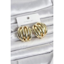 GV Home Mey Ithalat® Pirinç Gold Renk Vintage Kadın Küpe