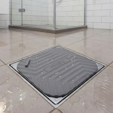 Gv Home® Gri kare Evye Gider Koku Önleyici Silikon Mat - Lavabo Süzgeç ve Haşere Engelleyici
