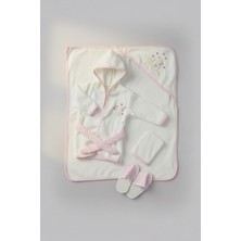 Babymet Kapşonlu Çocuk Bornoz Seti - %100 Pamuk , Doğal