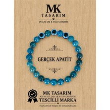 MK Tasarım Gerçek Apatit Taşı BİLEKLİK-MKT.1.101.68 Rahatlatıcı, Dinginlik, Enerji Bilekliği