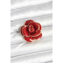 GV Home Mey Ithalat® Kırmızı Gül Model Broş